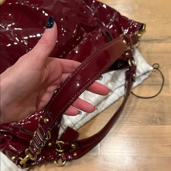 Vintage Coach Madison Burgundy Patent Leather Satchel